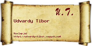 Udvardy Tibor névjegykártya